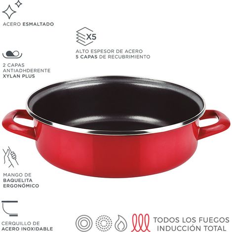 Porta torta Fagor Optimax Rosso Acciaio Smaltato Ø 24 cm (1/3)