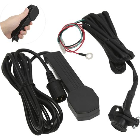 Wasserdichte 12-V-Seilwindenfernbedienung mit 2,7 m Kabel für ATV/UTV, manuell und elektrisch (1/5)