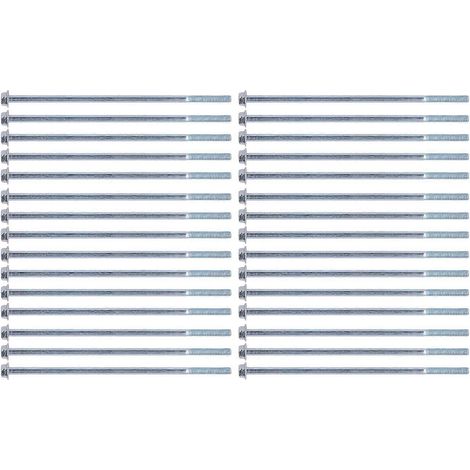 20 vis à bride hexagonale allongée M8 en acier au carbone pour générateur, finition zinc bleu et blanc M8 x 205 (1/5)
