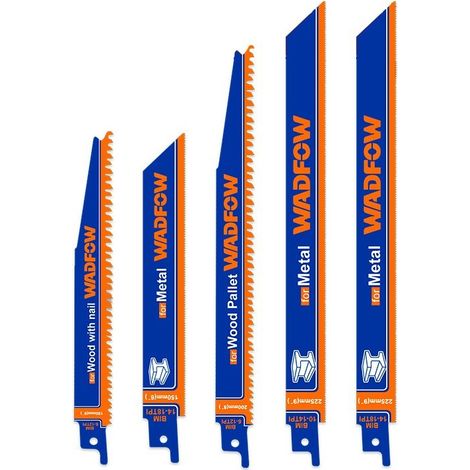 Jeu de 12 lames pour scie sauteuse WADFOW BIM mixte (1/4)