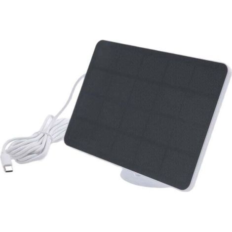 Cargador solar impermeable de 4 W para cámaras de seguridad domésticas, alimentado por células solares con cable de carga, color blanco. (1/4)