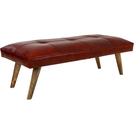 Banqueta de piel roja 115x53x38 (1/5)