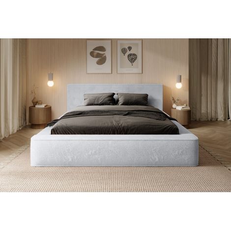 Lit coffre ORLANE – Polarweiß – 180x200 cm – Hublattenrost – Hochwertiges Design