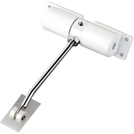 royaluxe-Ferme Porte Automatique, Réglable En Alliage De Zinc Fermeture Automatique Pour Le Salon Ou Le Commerce Contrôler Jusquà 40Kg, blanc