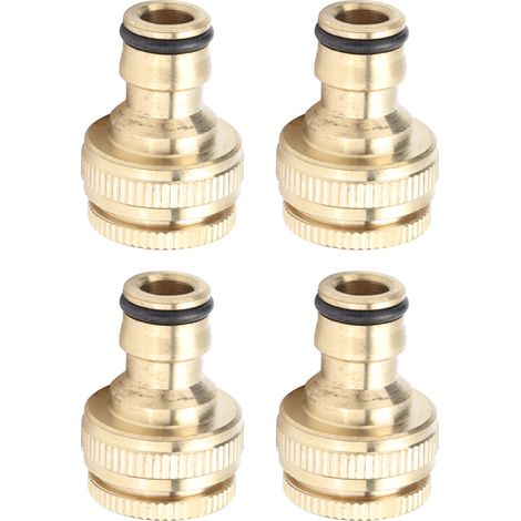 4 pièces raccord robinet 1/2 pouce 3/4 pouce filetage intérieur connecteur tuyau d'eau laiton adaptateur flexible (1/5)