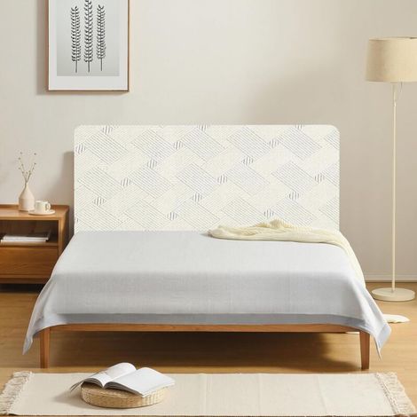 Funda para cabecero de 150 cm, color blanco, elástica y resistente a las manchas, lavable y extraíble. (1/3)