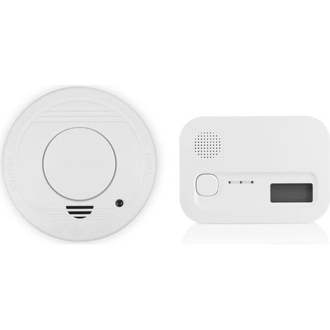 Kit de seguridad contra incendios Alarma contra incendios + Alarma de monóxido de carbono