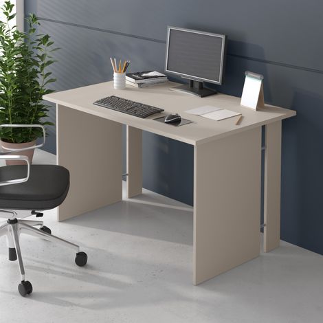 Escritorio Runin, un Estante, Tablero de Madera Nobilitada, Color Beige, 119x78x75h cm Beige (1/4)
