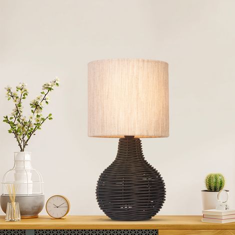 JCPYIUL Vintage Tischleuchte, dekorative Tischleuchte im natürlichen Stil, mit E14-Leuchthalter, Beige-Bettwäsche, für dekorative Leuchten im Wohnzimmer, Kinderzimmer und Schlafzimmer(Ohne Glühbirne) (1/5)