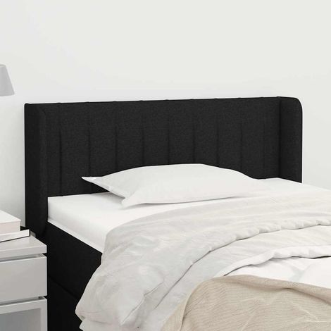 vidaXL Tête de lit avec oreilles Noir 93x16x78/88 cm Tissu (1/5)