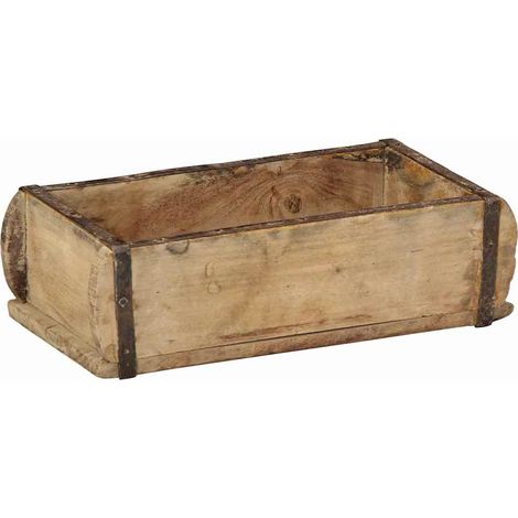 Tablett Braun 30 x 15 x 9 cm Massives upgecyceltes Holz vidaXL (1/5)