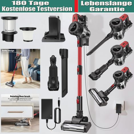 Staubsauger Lithium Akku Handstaubsauger kabellos beutellos 6in1 Wandladestation (2tlg Akku ) (1/5)