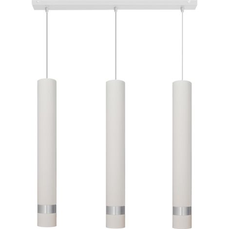 Helam TUBA Plafonnier Suspendu Straight Bar Blanc, Chrome 60cm (1/4)