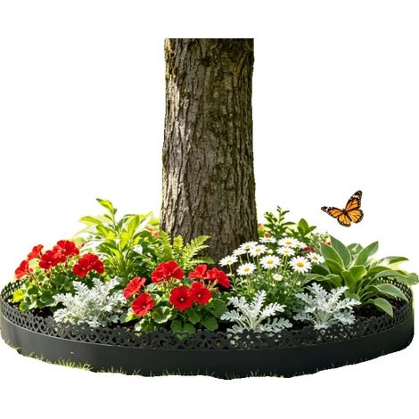 Bordillo para césped, material de acero, 103 cm de largo, 20 piezas, 0,05 cm de ancho, 22 cm de alto. (1/5)