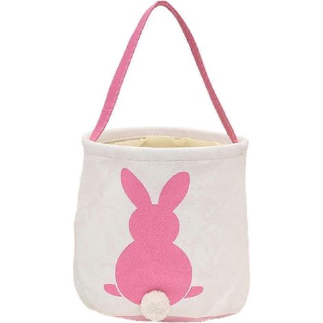 Décorations de Pâques, paniers de Pâques, sacs cadeaux en toile imprimés lapin, sacs à bonbons en forme d'œuf (1/5)
