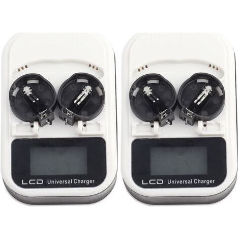 2pcs Rechargeable LCD Display Charger for LIR2016 LIR2025 LIR2032 Button Lithium Battery (1/5)