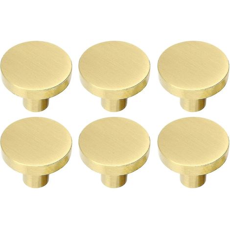 Boutons de porte ronds en laiton massif, poignée de porte de placard en laiton avec vis (1/4)