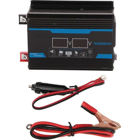 Onduleur Voiture 300W 12V à 220V avec Affichage LED et Ports USB - Noir (1/5)