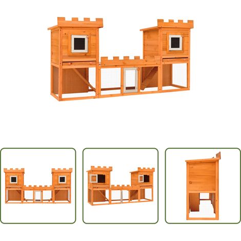 vidaXL Casa grande de animales jaula conejera doble jaula de madera (1/5)