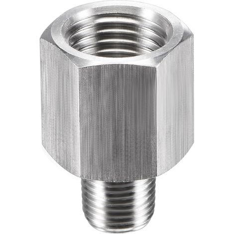 1/8" NPT Male x 1/4" NPT Female Pipe Fitting Reducer for Air Oil Water Pressure Gauge Temperature Sensor, Stainless Steel (1/5)