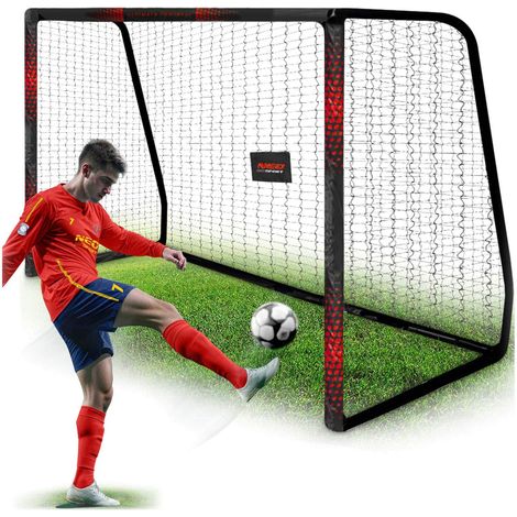 Porta da calcio 300 x 200 x 120 cm ns 473 nera e rossa