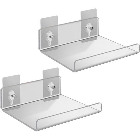 Schwebewandbares Acryl-Wandregal – 2 Stück – Maximale Traglast 5 kg – Für Bücher, Dekoartikel, Badezimmer, Küche, Schlafzimmer – Maße: 30 x 12 x 12 cm (1/5)