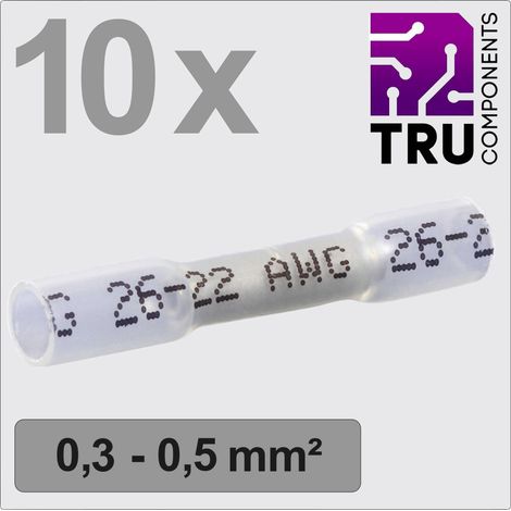 TRU COMPONENTS TC-13448488 Prolongateur avec gaine thermorétractable 0.3 mm² 0.5 mm² entièrement iso