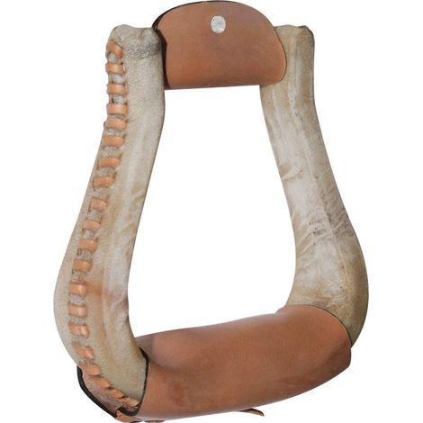 Etriers en cuir brut avec traitement du cuir brut et plateformes en cuir