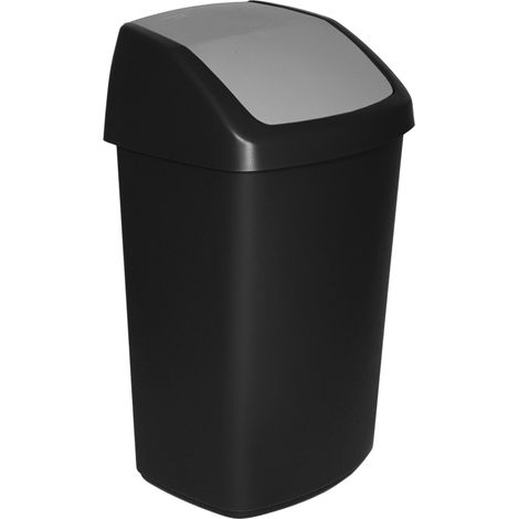 Curver 229390 Swing pattumiera in plastica Nero/Grigio 40,6 x 66,8 x 34 cm, 50 l
