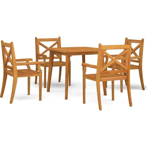 Maison Exclusive - 5-tlg. Garten-Essgruppe Massivholz Akazie (1/5)