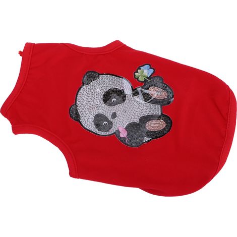 T-shirt pour chien imprimé strass, doux et respirant, pour chiens et chats (Rouge M)