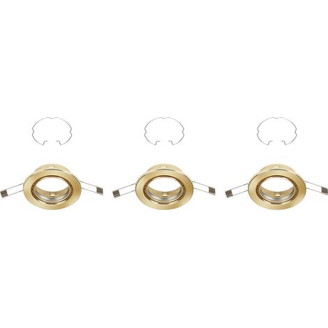 Einbauleuchte Einbaulampe 3er Set GU10 schwenkbar IP23 Ø8,6 cm Gold Briloner