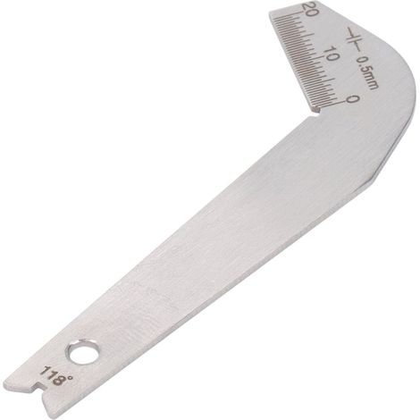 Jauge d'affûtage de foret en Outil de d'angle précis à 118 ° 0,5 mm Acier Inoxydable (1/5)