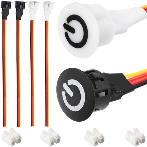 pcs LED touch dimmer DC 5V-12V integrated desk lamp strip brightness controller switch black and white with button cap for 13mm/0.51" hole dimmer