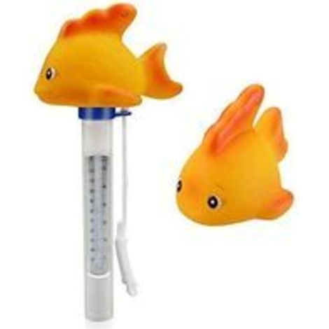 ZOLGINAH Thermomètre Flottant de Piscine, avec Une Corde, Résistant aux Chocs pour Tous Les & piscines, Spas, Hot Tubs, Aquariums & Les Étangs du Poisson （Poisson Rouge） (1/5)
