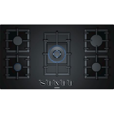 Siemens iQ500 EP9A6QB90. Colore del prodotto: Nero, Posizionamento dell'apparecchio: Da incasso, Tipo di piano cottura: Gas. Bruciatore piccolo: 1000 W, Bruciatore medio: 1750 W, Bruciatore grande:... (1/5)