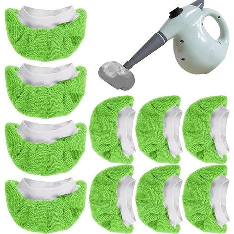 Alfombrillas universales lavables de repuesto para mopa de vapor, 10 unidades, fundas de tela reutilizables para Bisse11 Steam Shot Comfort PurSteam Green (1/5)