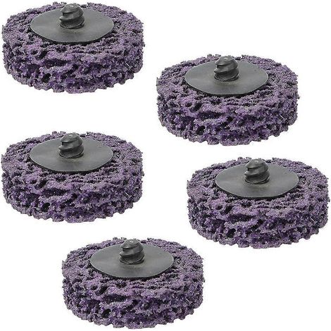 5 disques à poncer en polyéthylène de 50 mm (2 pouces) à verrouillage par rouleau, pour enlever la rouille et la peinture (violet) (1/4)