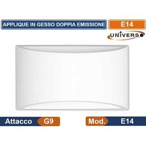 APPLIQUE DA PARETE A MURO PER INTERNO MODERNO IN GESSO X LAMPADA LUCE G9