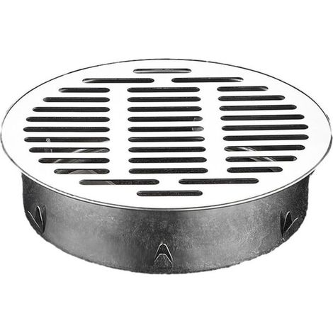 Siphon de sol rond en acier inoxydable pour salle de bain avec grand diamètre 200 mm (1/5)
