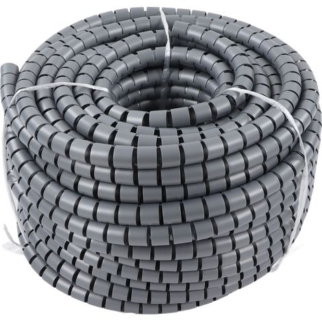 Gaine spiralée PE pour câbles, tube protecteur flexible enrouleur de fils, manchon anti-usure pour appareils, Ø42mm / 1,65in, 20m / 65,62ft (1/5)