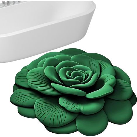 Tapis de Douche pour Salle de Bains Tapis Absorbant 3d Fleurs Anti Dérapant Tapis D'entrée Polyvalent Pour Toilette Salon Cuisine (1/5)