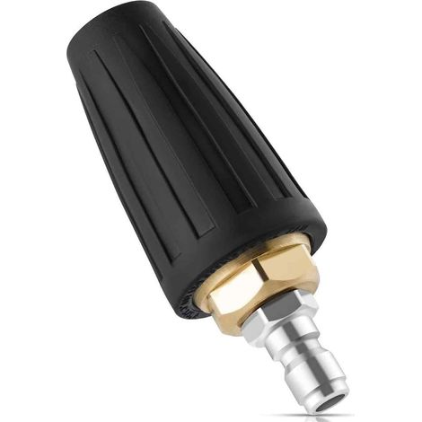 Buse Nettoyeur Haute Pression, Universelle pour Nettoyeur Haute Pression, Raccord Rapide 1/4, Tête Turbine Rotative Noire