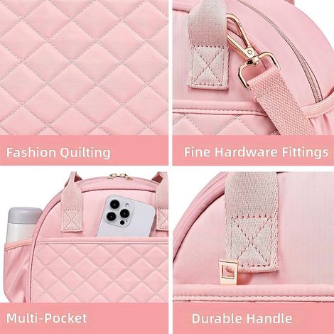 Sac à lunch matelassé isotherme pour femme, double couche pliable et résistant. (1/5)