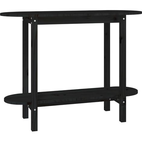 Maison Exclusive - Mesa consola madera maciza de pino negro 110x4
