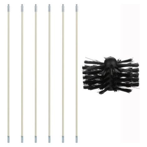 Brosse de ramonage, kit de nettoyage pour poêles à bois et à granulés comprenant 9 tuyaux en nylon, 1 tête de brosse et 1 tige hexagonale pour conduits d'évacuation de granulés – RAPANDA