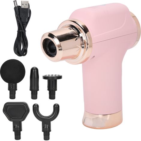 Mini masseur musculaire électrique rose 5 têtes pour relaxation profonde épaule cou bras (1/5)