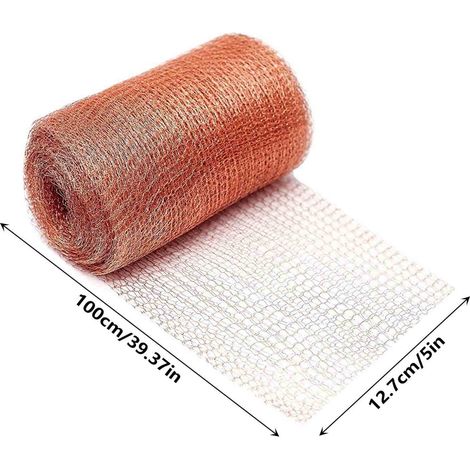 Malla de alambre de cobre: 12,7 cm x 91,4 cm, doble capa, tejida, resistente a babosas, nematodos y caracoles, ideal para el jardín y el hogar, y para el control de ratones. (1/5)