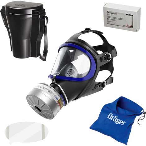 Dräger X-plore 6300 Masque intégral avec filtre A2B2E2K2 Hg P3 R D et accessoires – Masque respiratoire avec filtre Rd40, protection fiable contre les gaz, vapeurs, poussières fines et particules (1/5)