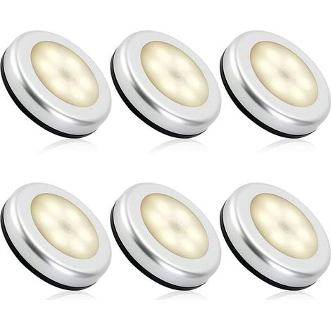 Veilleuse à capteur blanc chaud 6 pièces, éclairage LED, armoire, placard, couloir, chambre d'enfant marche/arrêt automatique 3M adhésif (1/5)